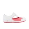 Camille Nurse Shoes in white with fuchsia