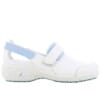 Samantha Leather Shoes for Nurses in White with Blue